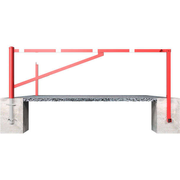 Swing barrier | for casting in concrete, hot-dip galvanized | clear width: 3000 mm | with triangular lock